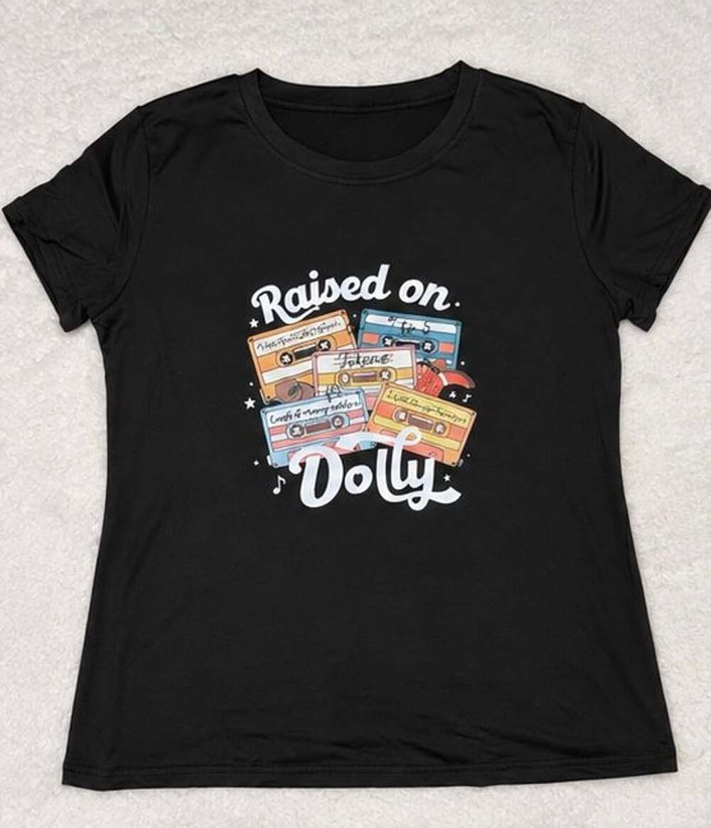 Dolly Parton Unisex XL Black Graphic T Shirt Country Music Tee